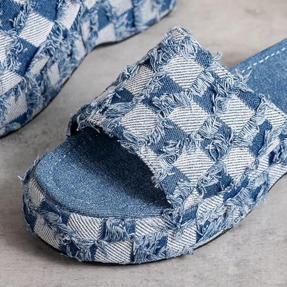 Women's Denim Boho Sandals - Picture 6 of 7